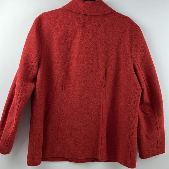 Talbot's Alpaca Wool Full Zip Orange / Rust Jacket Coat size XL - Picture 9 of 10